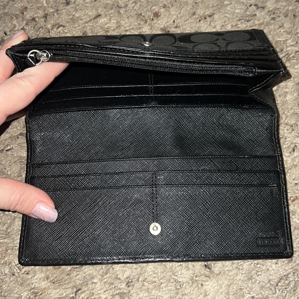 Coach Signature Jacquard Wallet in Black - Picture 3 of 5